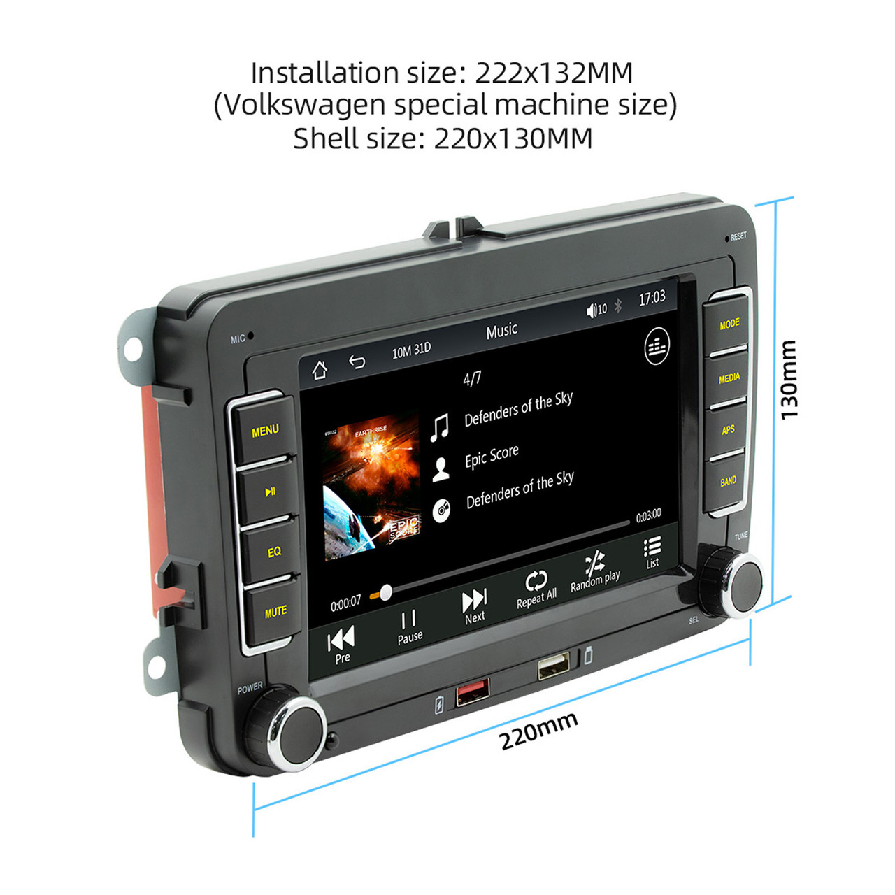 7" Wireless Carplay Bluetooth Stereo Radio FM Car MP5 Player For Volkswagen Cars