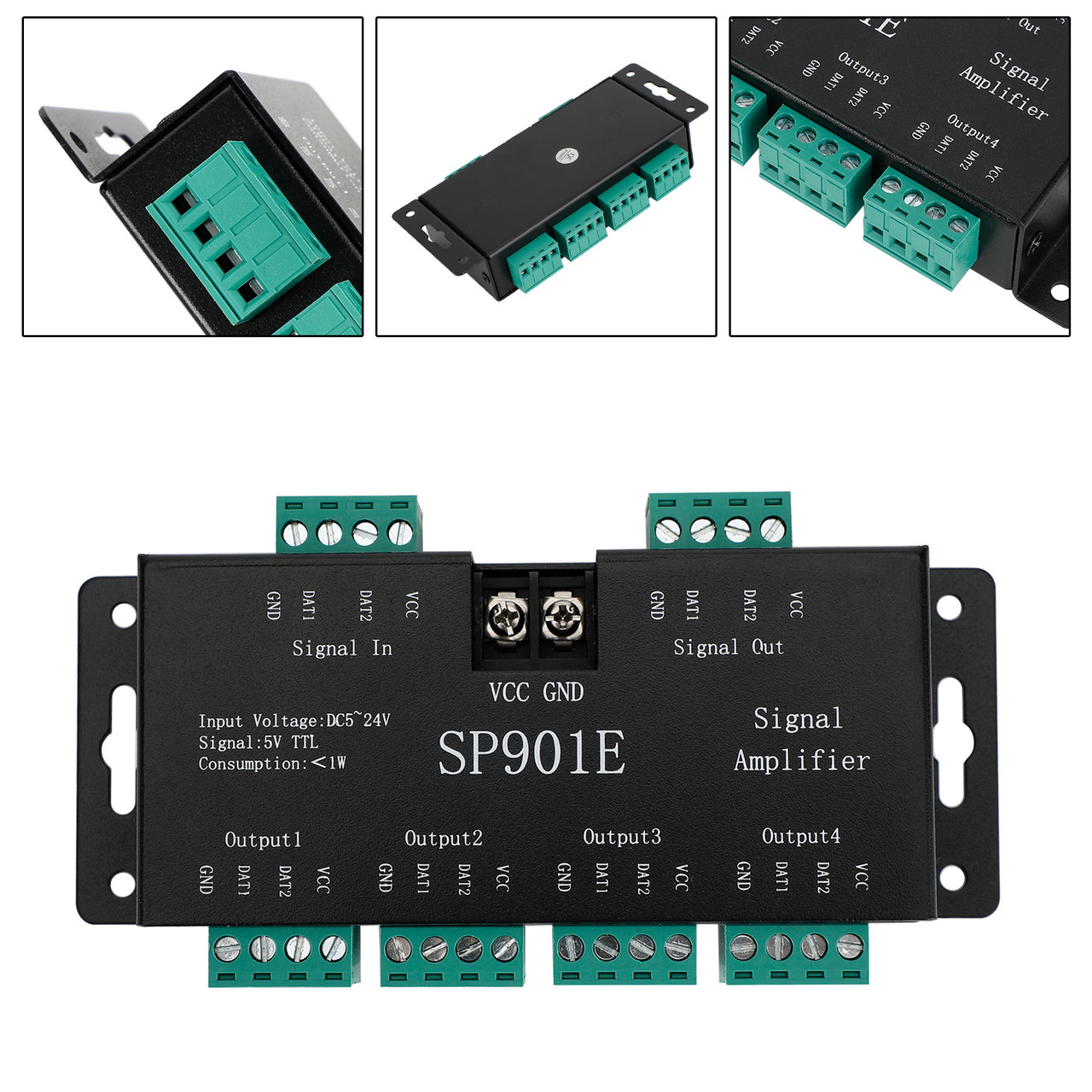 RGB Signal Amplifier Repeater Addressable Programmable For LED Strip SP901E