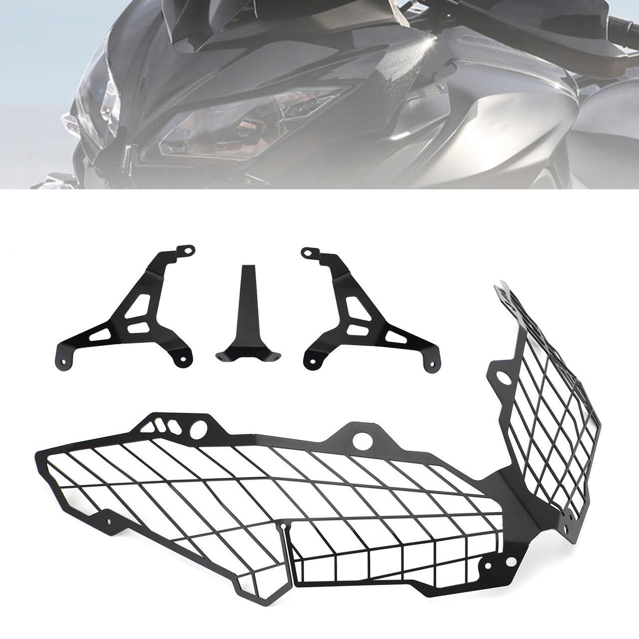 Front Headlight Guard Cover Black Fit For Kawasaki Versys 650 2015-2020 2019