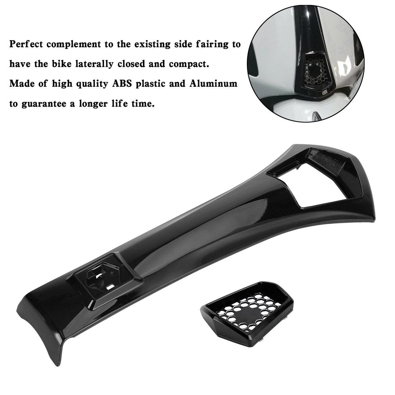 Front Head Cover Horn fairing Tie For VESPA GTS 300 GTV 300 2019-2022 BLK