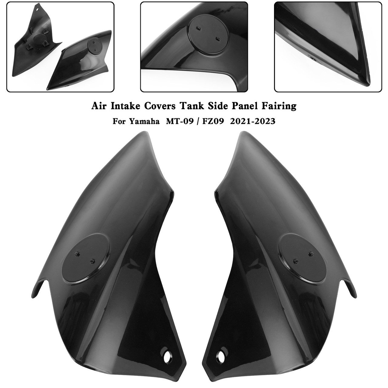 Air Intake Covers Tank Side Panel Fairing For Yamaha MT-09 FZ09 2021-2023 BLK