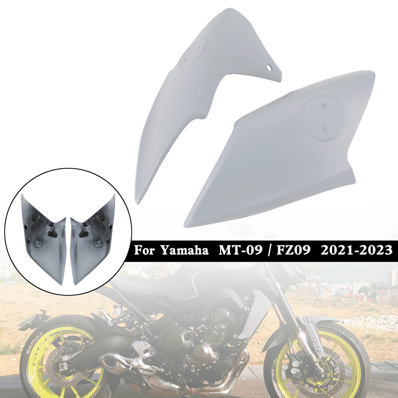 Air Intake Covers Tank Side Panel Fairing For Yamaha MT-09 FZ09 2021-2023 GRA
