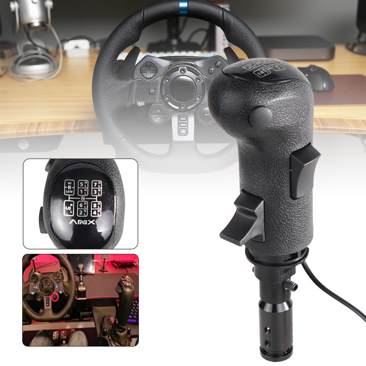 USB Gearshift Knob for Logitech G923 G29 G27 G25 TH8A Gearshift