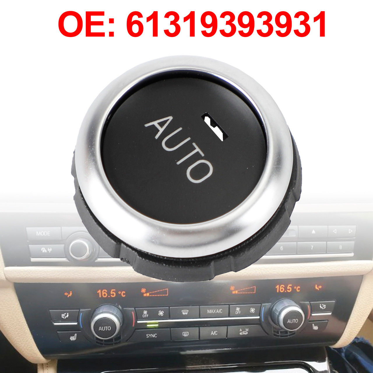 Front/Rear AC Climate Control Knob Button Cover for BMW X5 X6 61319393931