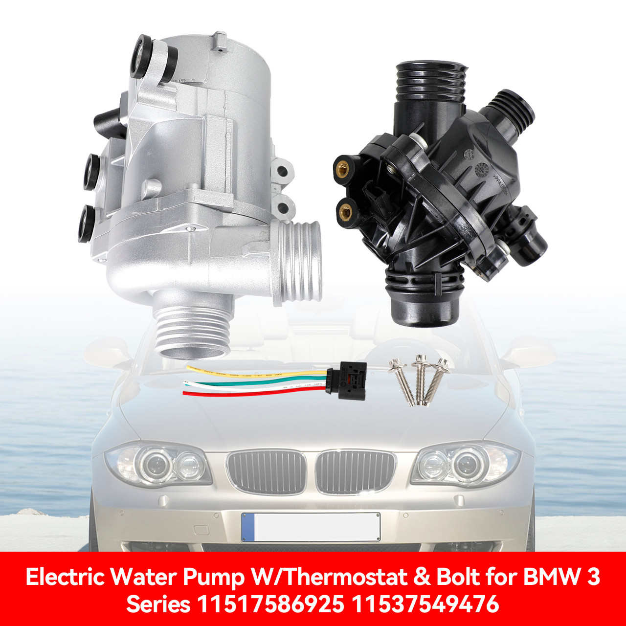  ウォーターポンプ 11517563183 11517586925 Electric Water Pump W/Thermostat & Bolt for BMW 3 Series