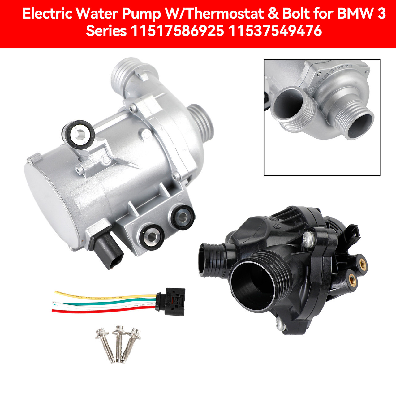 Electric Water Pump W/Thermostat & Bolt for BMW 3 Series