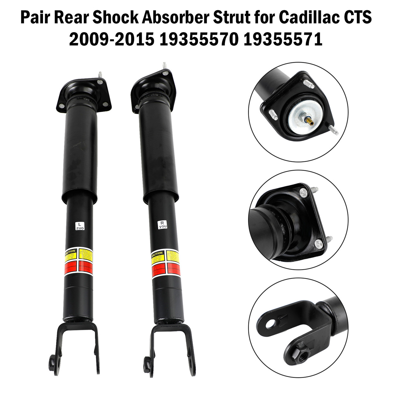 2009-2015 Cadillac CTS Pair Rear Shock Absorber Strut 19355570 19355571