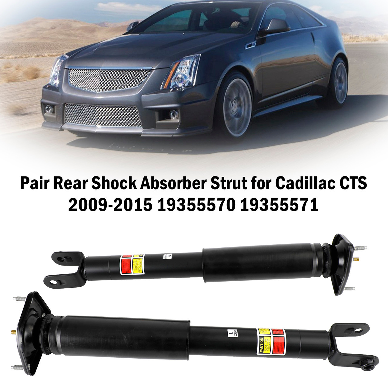 2009-2015 Cadillac CTS Pair Rear Shock Absorber Strut 19355570 19355571