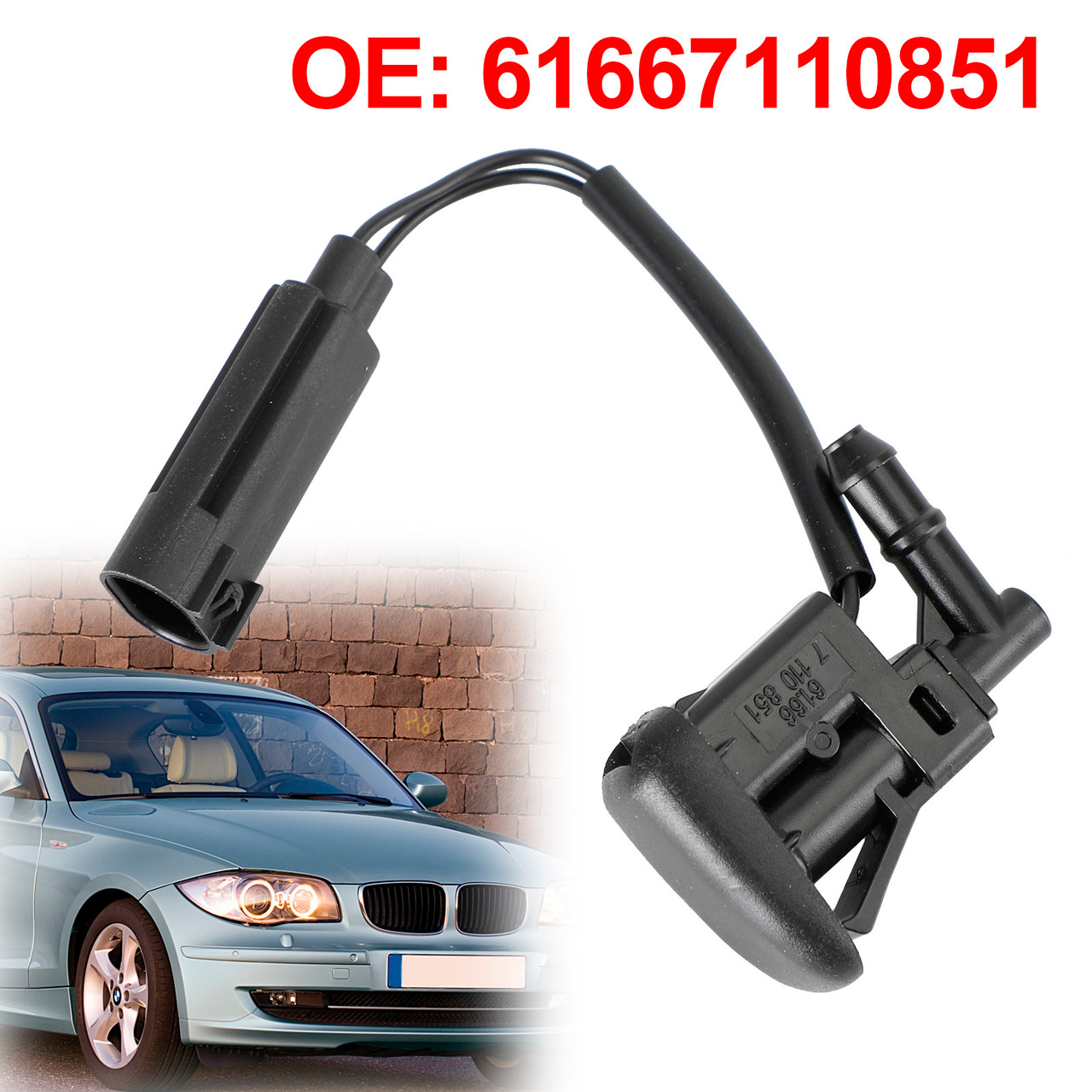 Windshield Wiper Nozzle Spray Heated for BMW 1 Z4 X5 Series E53 E81 61667110851
