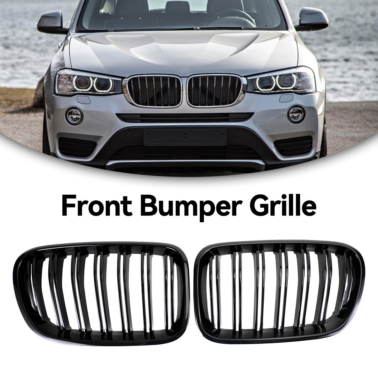 2011-2014 BMW X3 F25 Dual Line Front Bumper Kidney Grille Grill