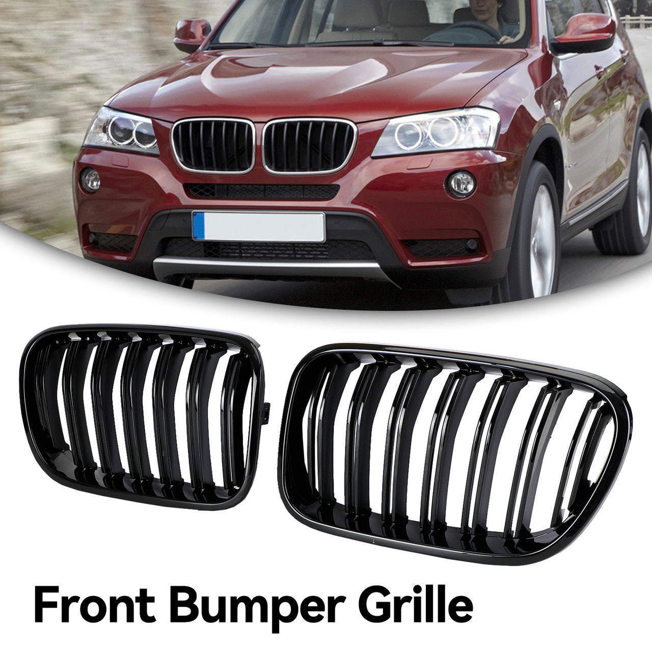 2011-2014 BMW X3 F25 Dual Line Front Bumper Kidney Grille Grill