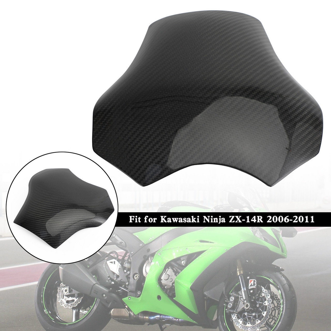 Gas Tank Cover Fairing Protector For Kawasaki Ninja ZX-14R 2006-2011 Carbon
