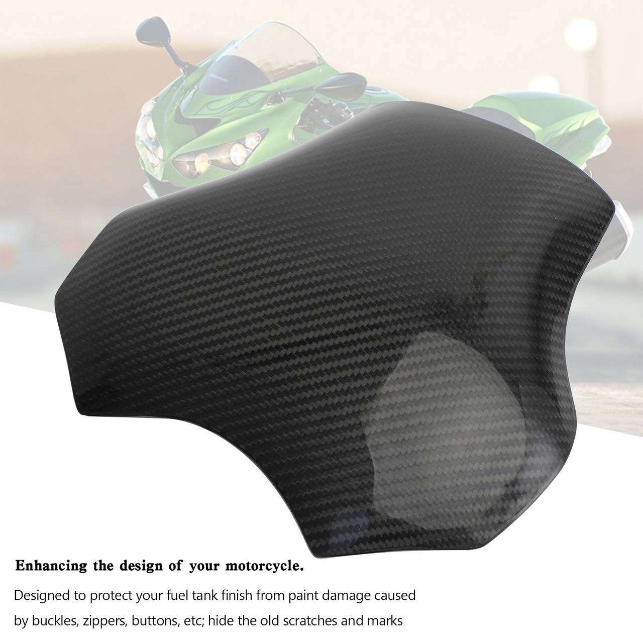 Gas Tank Cover Fairing Protector For Kawasaki Ninja ZX-14R 2006-2011 Carbon