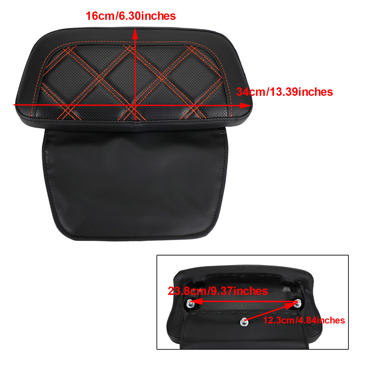 Chopped Pack Trunk Backrest Pad fit for Tour Pak Touring FL Road Glide 2014-Up ORG