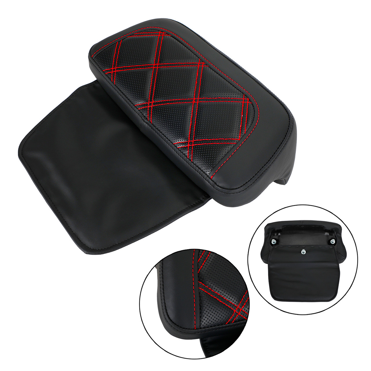 Chopped Pack Trunk Backrest Pad fit for Tour Pak Touring FL Road Glide 2014-Up Red