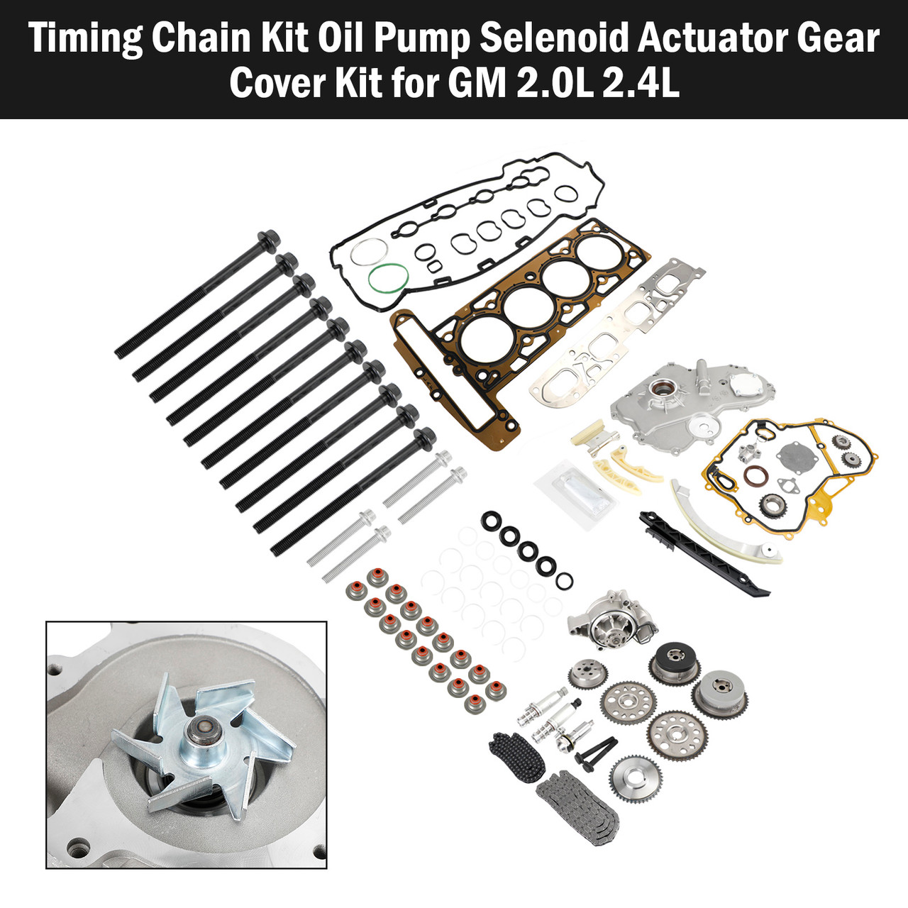 2007-2009 PONTIAC SOLSTICE 2.0L Timing Chain Kit Oil Pump Selenoid Actuator Gear Cover Kit