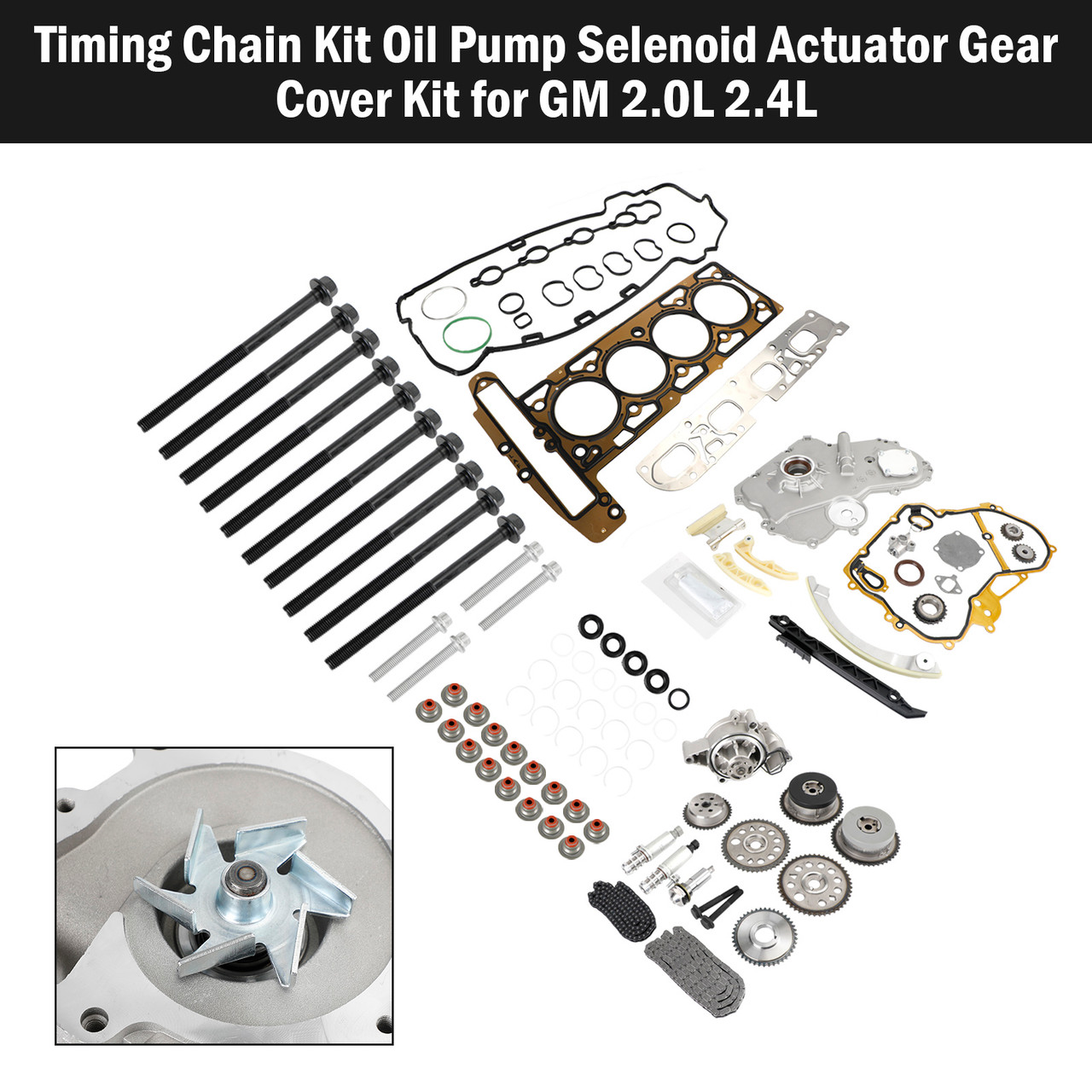 2008-2010 SATURN VUE 2.4L Timing Chain Kit Oil Pump Selenoid Actuator Gear Cover Kit