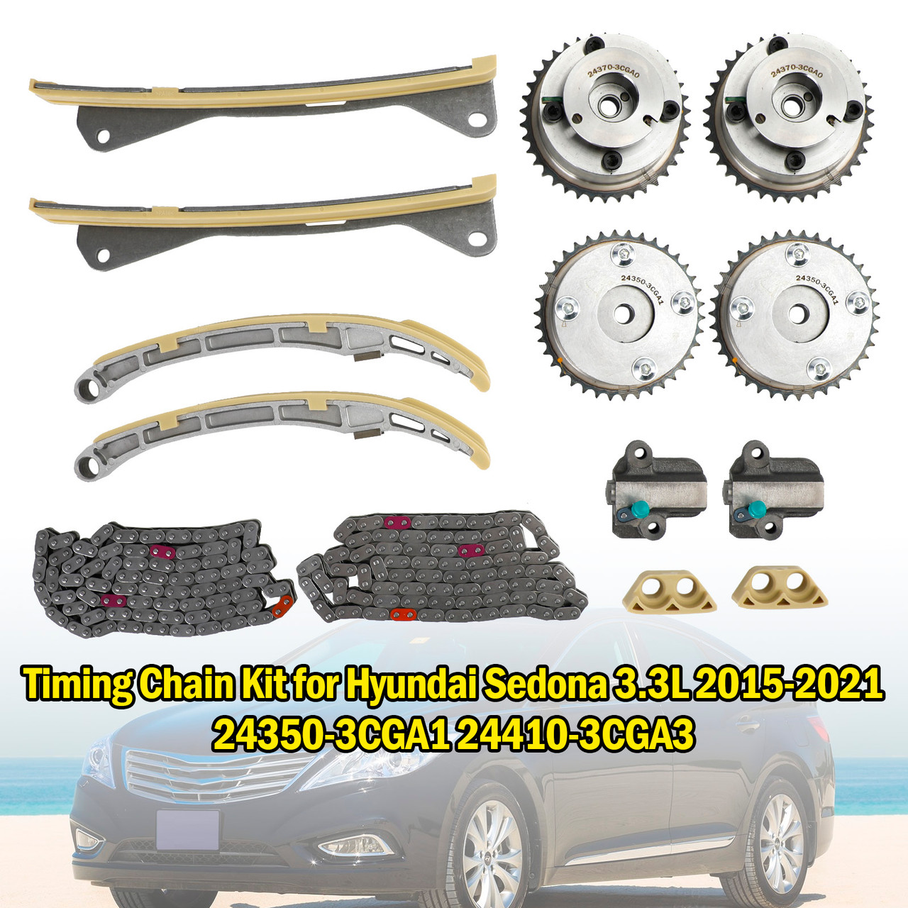 その他 mizmi Kia Telluride 3.8L 2020-2022 Timing Chain Kit Hyundai Sedona 3.3L