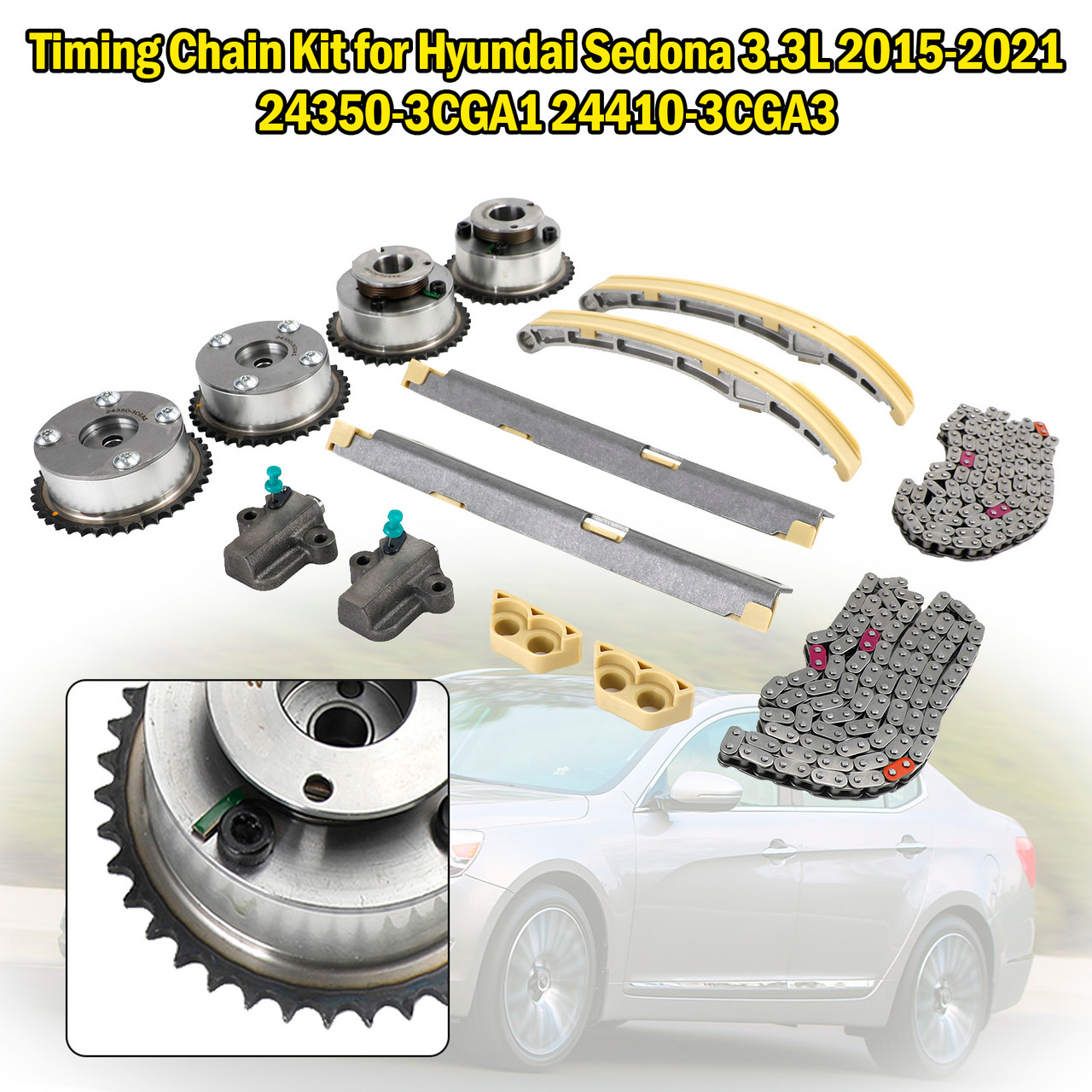 Hyundai Genesis G70 3.3L 2019-2021 Timing Chain Kit Hyundai Sedona 3.3L 24350-3CGA1