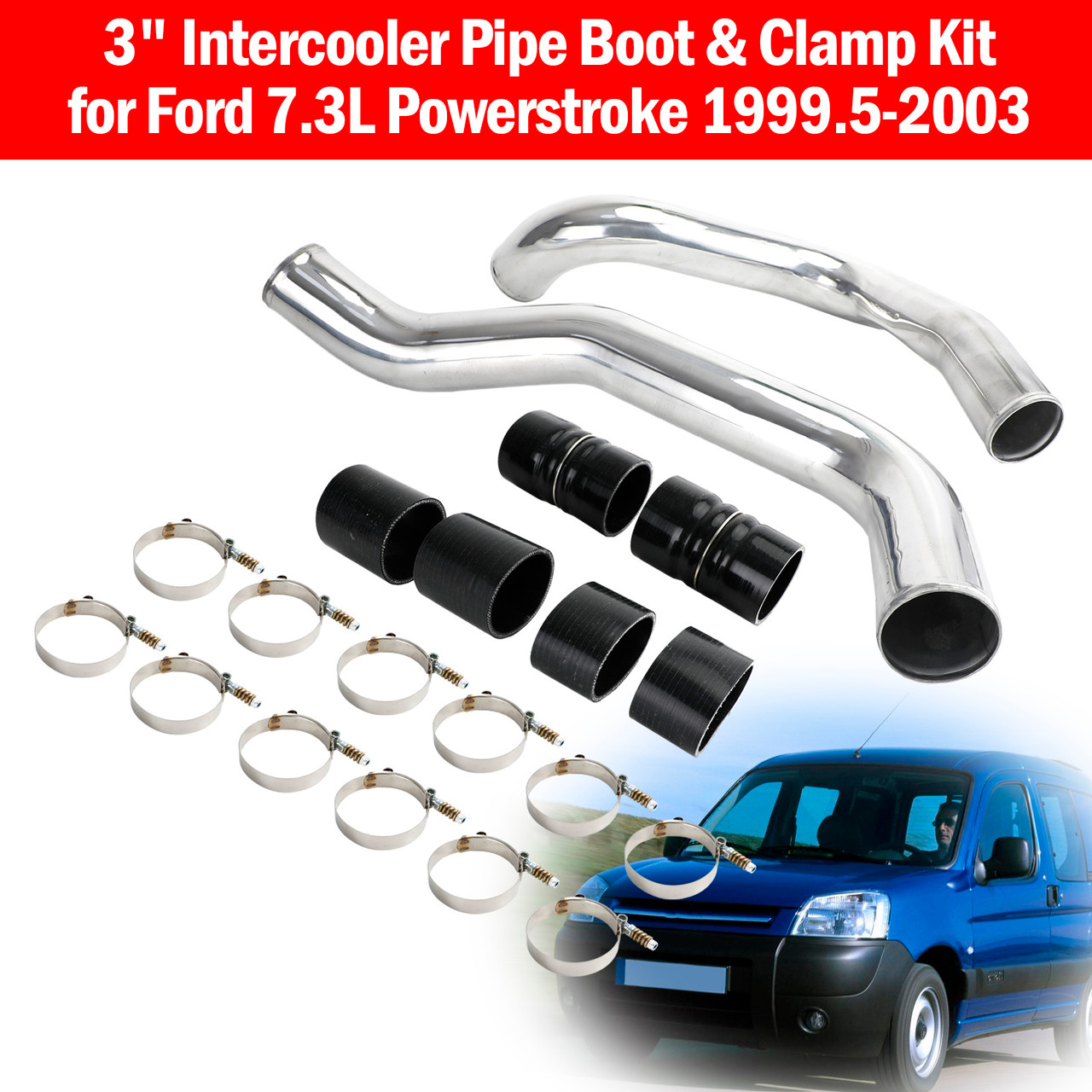 Citroen Xsara I II 97-05 2.0 HDI 3" Intercooler Pipe Boot & Clamp Kit