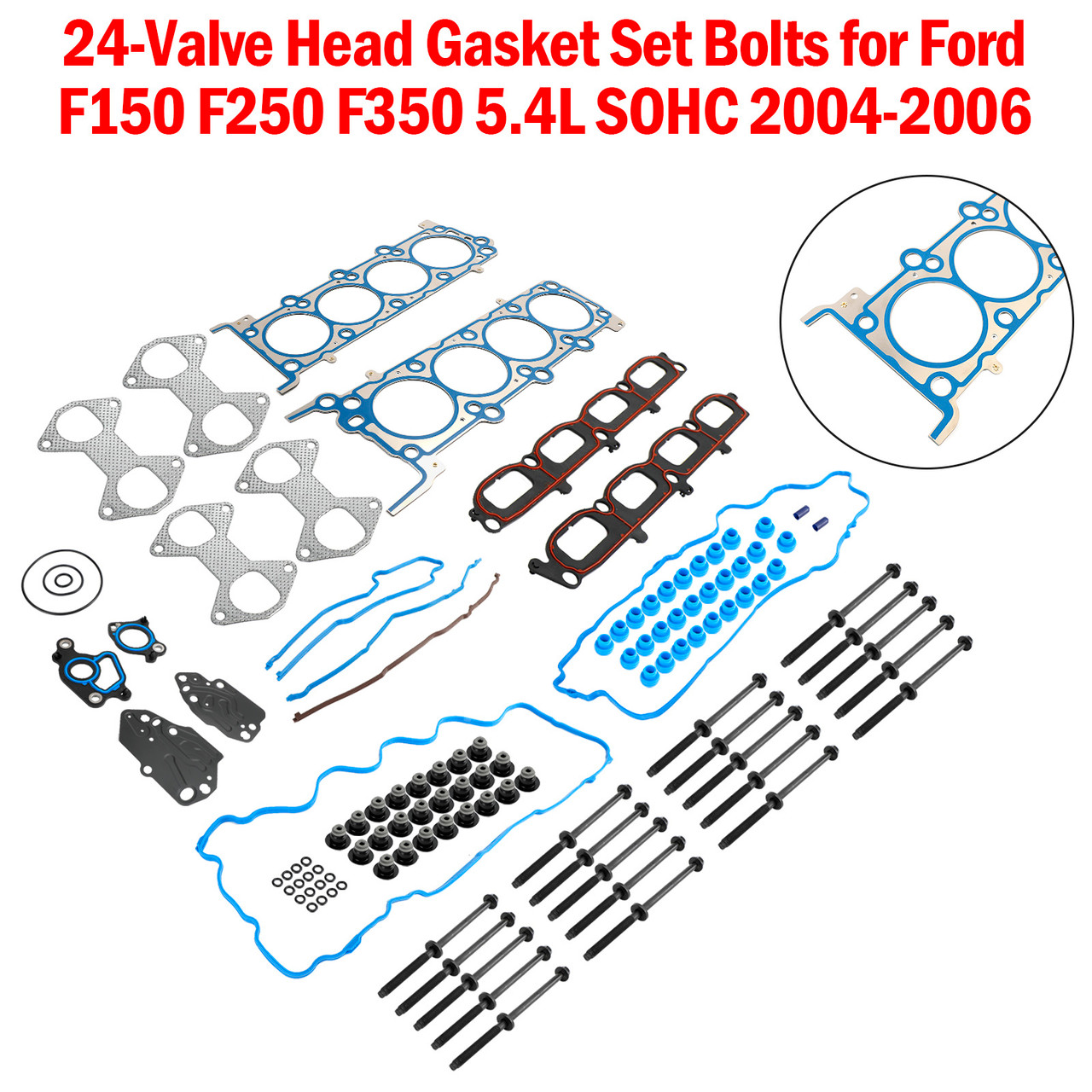 2005-2006 Ford F-350 Super Duty 5.4L 24-Valve Head Gasket Set Bolts