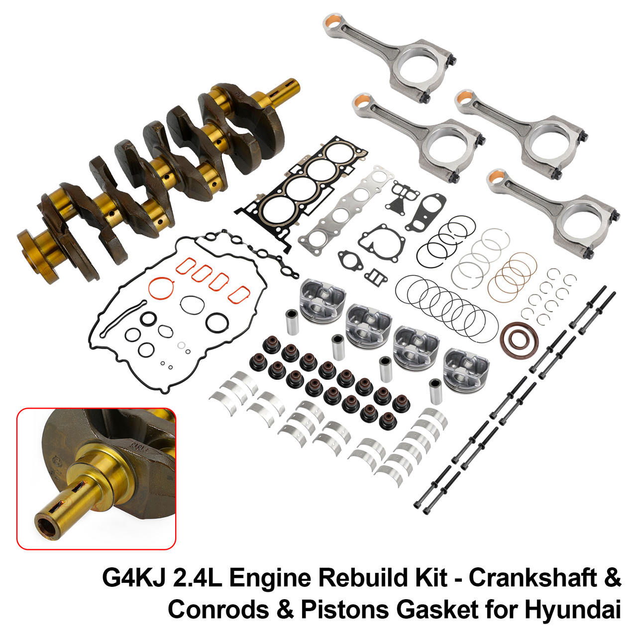2014-2020 Kia Sorento 4-Door 2.4L G4KJ 2.4L Engine Rebuild Kit - Crankshaft & Conrods & Pistons Gasket