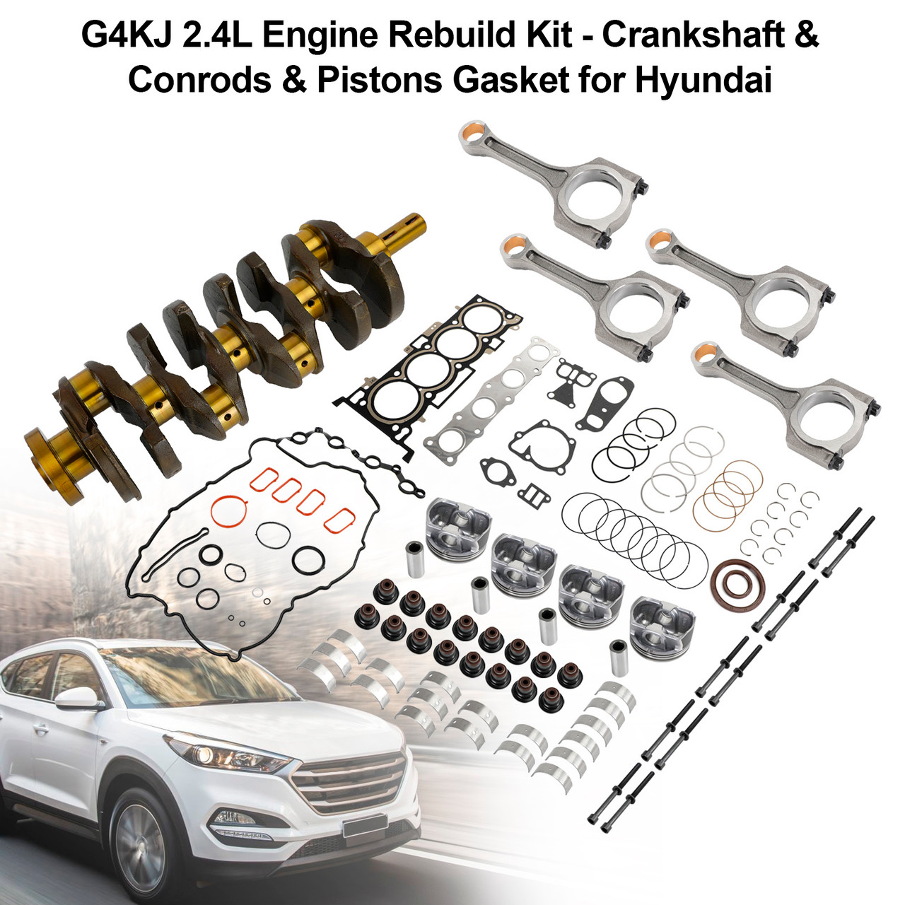 2011-2018 Kia Optima 4-Door 2.4L G4KJ 2.4L Engine Rebuild Kit - Crankshaft & Conrods & Pistons Gasket