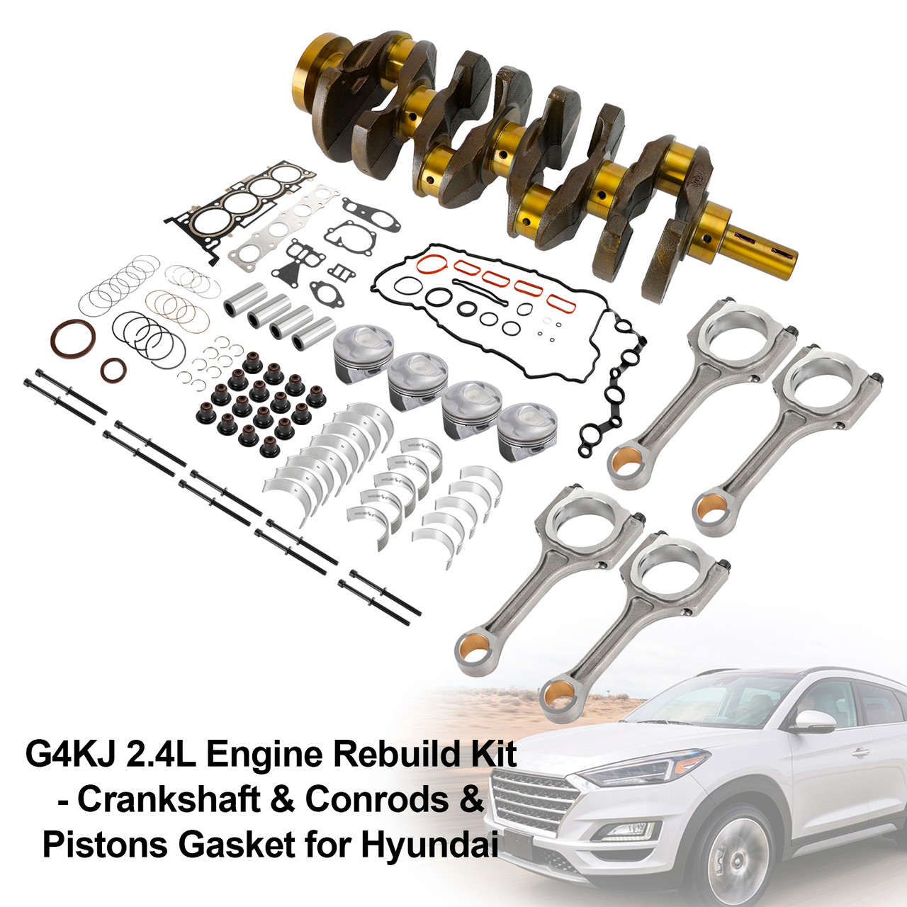 2011-2016 Hyundai Sonata 4-Door 2.4L G4KJ 2.4L Engine Rebuild Kit - Crankshaft & Conrods & Pistons Gasket