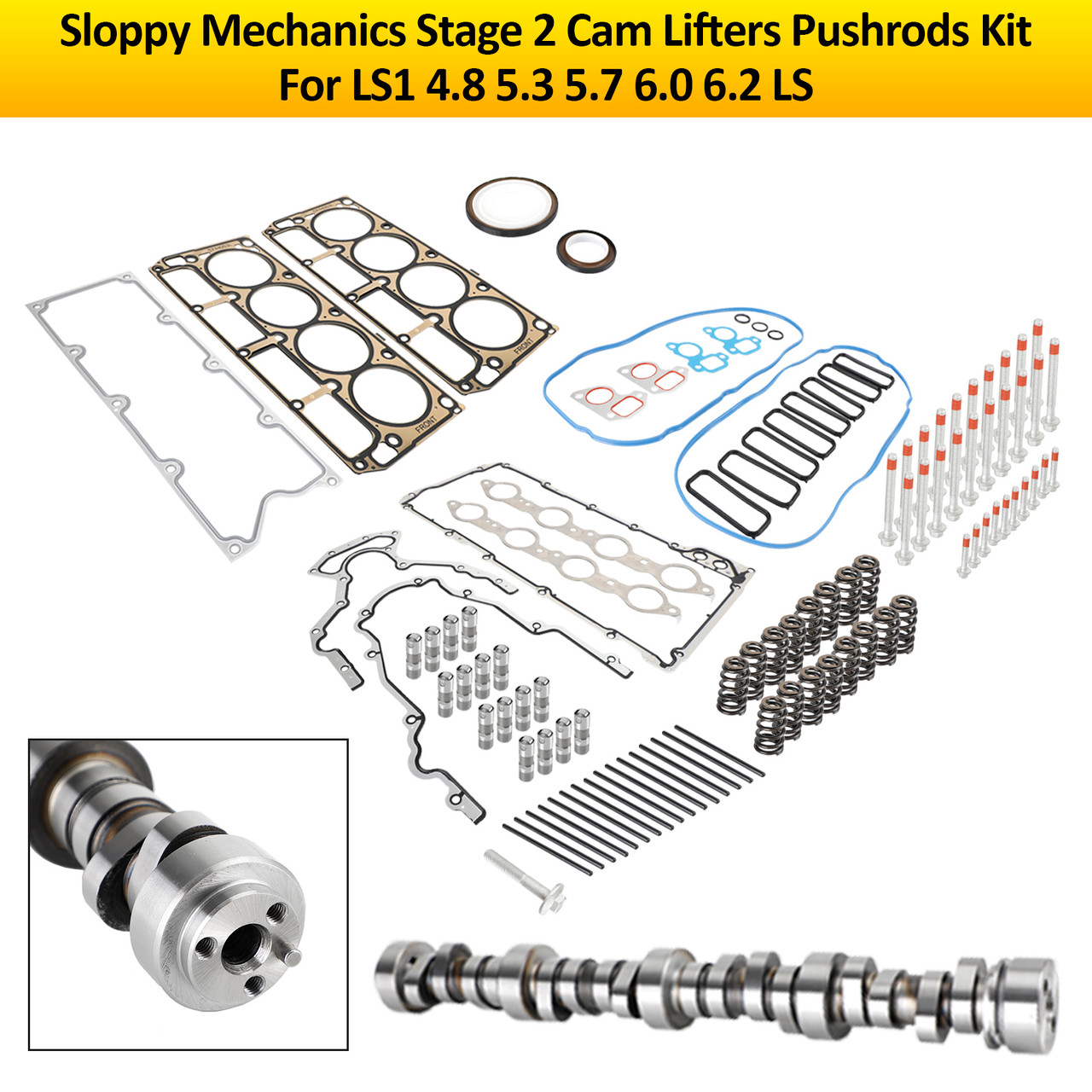 Sloppy Mechanics Stage 2 Cam Lifters Pushrods Kit LS1 4.8 5.3 5.7 6.0 6.2 LS