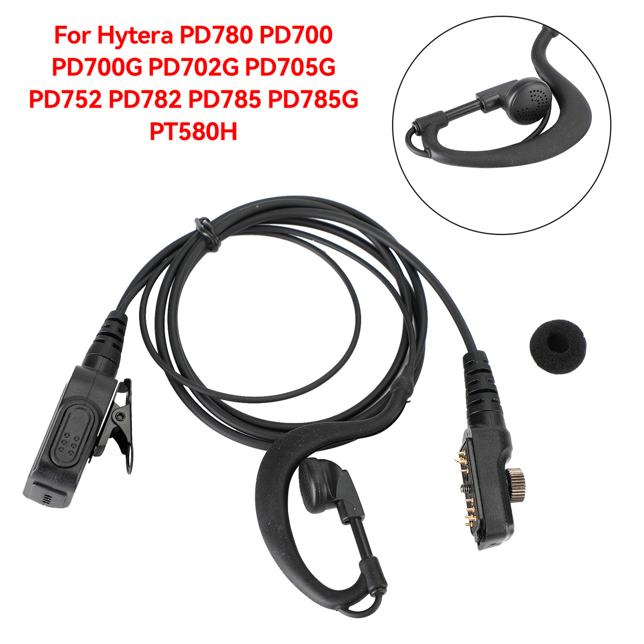 G-Shape Earpiece Headset Oval PTT MIC For HYT PD780 PD700 PD700G PD702G PD705G