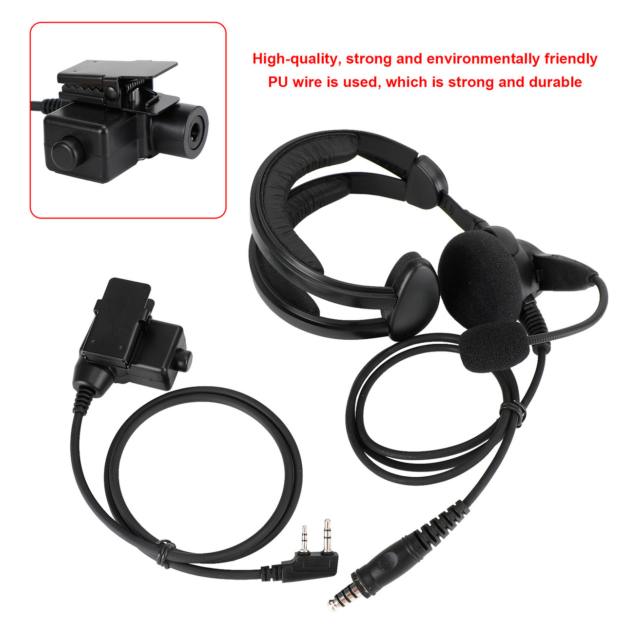Tactical U94 Ptt Cable Plug Headset Adapter For KPG27D KPG29D TH-D7 TH-F6 TK-208