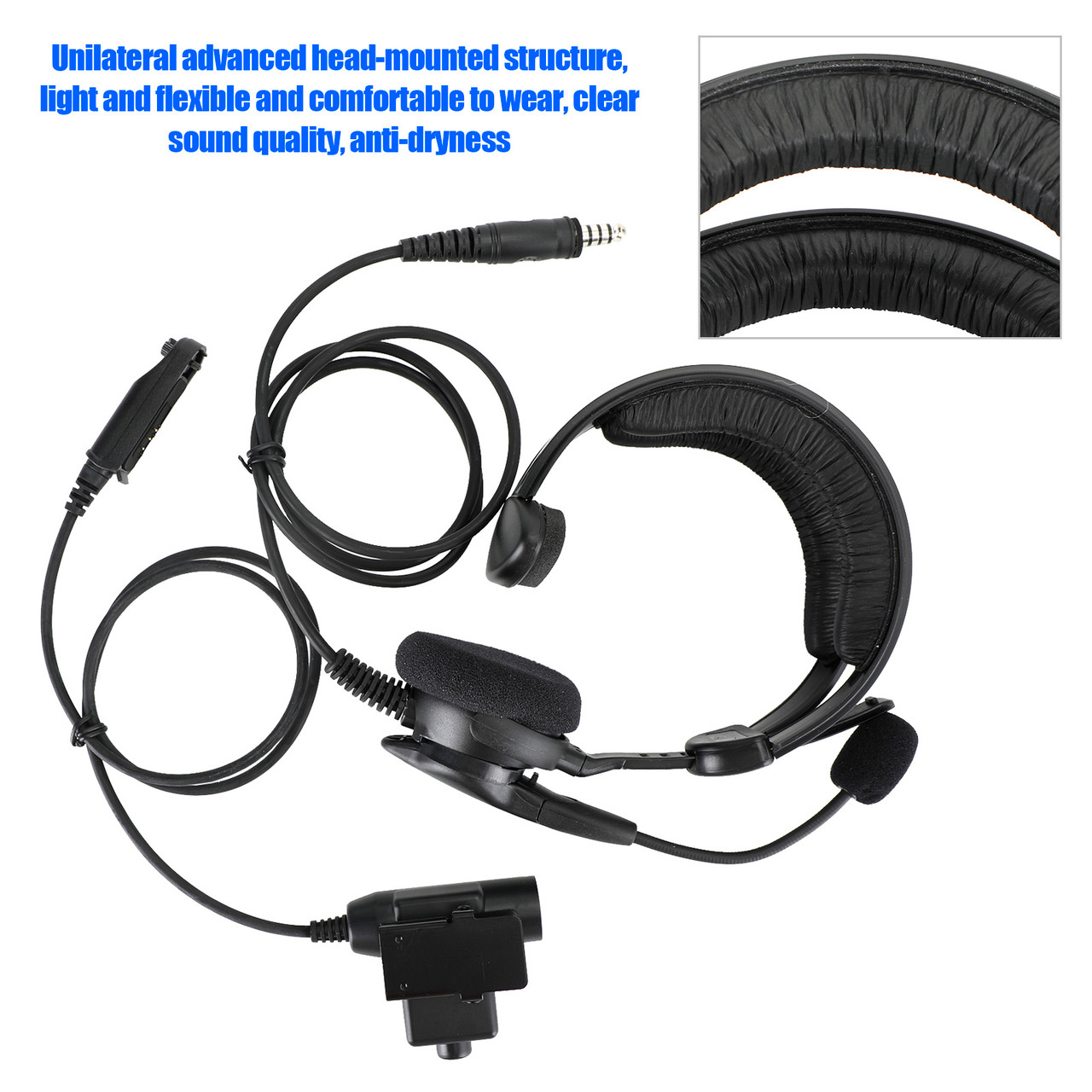 Tactical U94 Ptt Cable Plug Headset Adapter For BF-A58 BF9700 BF-S56 BF-UV9Rplus