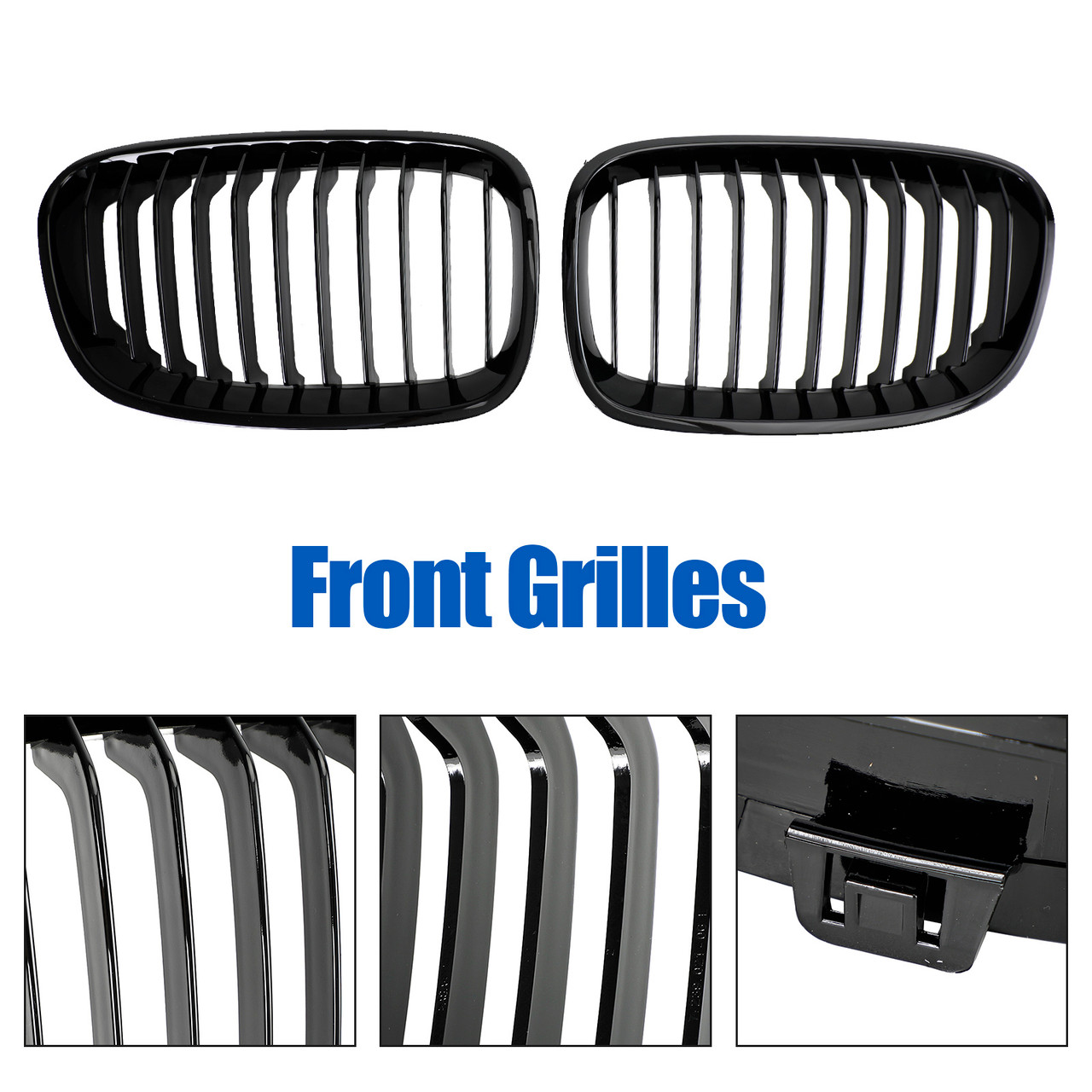 2PCS Front Bumper Kidney Grill Grille Fit BMW 1 Series F20 F21 2012-2014