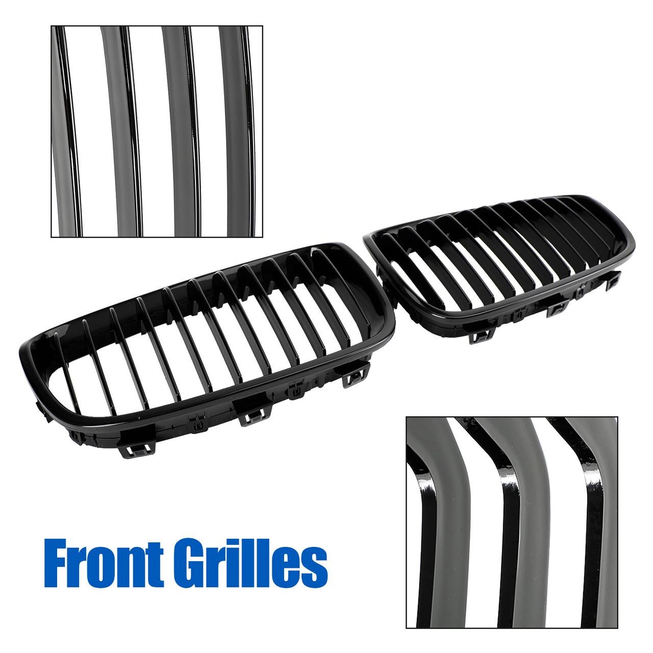 2PCS Front Bumper Kidney Grill Grille Fit BMW 1 Series F20 F21 2012-2014