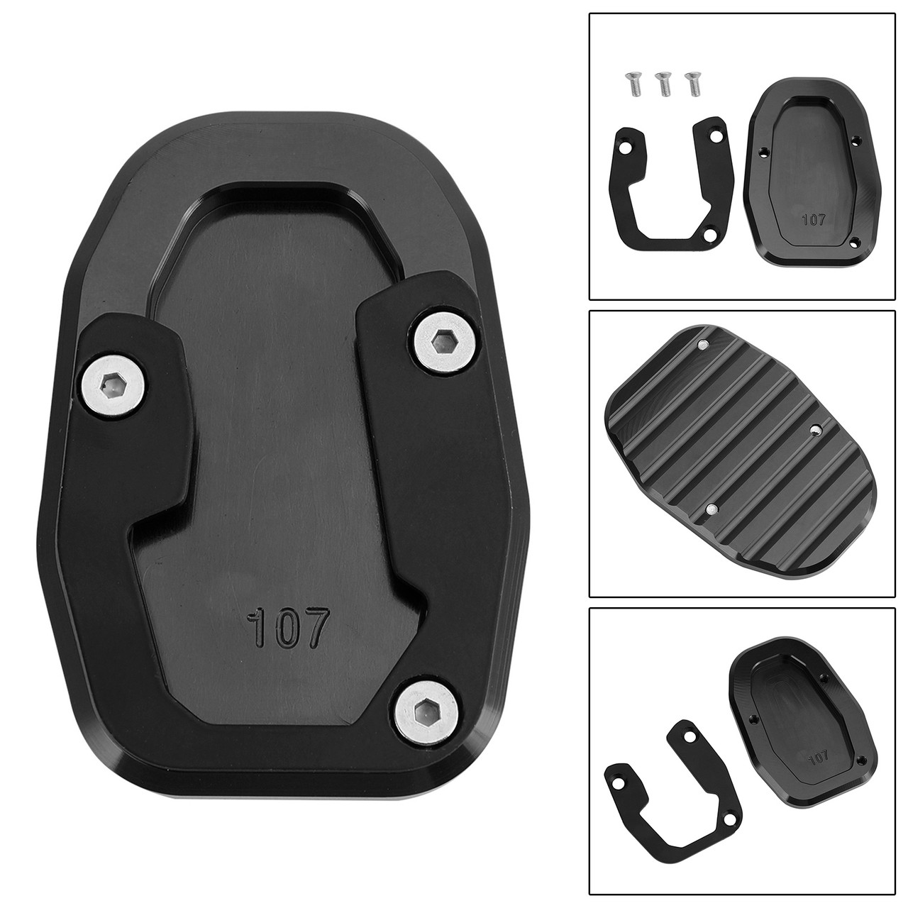 Kickstand Enlarge Plate Pad fit Ducati DESERT X 2022-2023 BLK