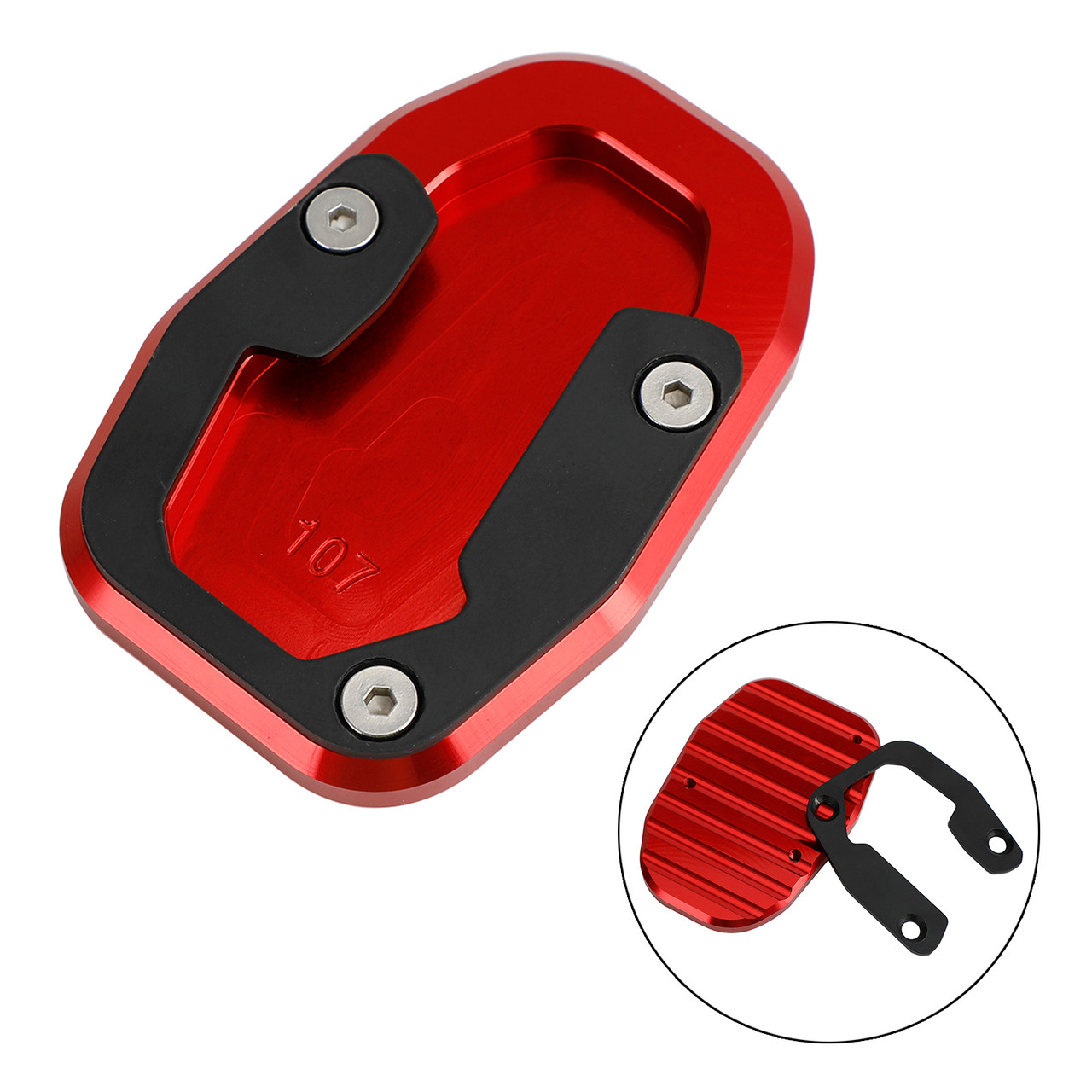 Kickstand Enlarge Plate Pad fit Ducati DESERT X 2022-2023 RED