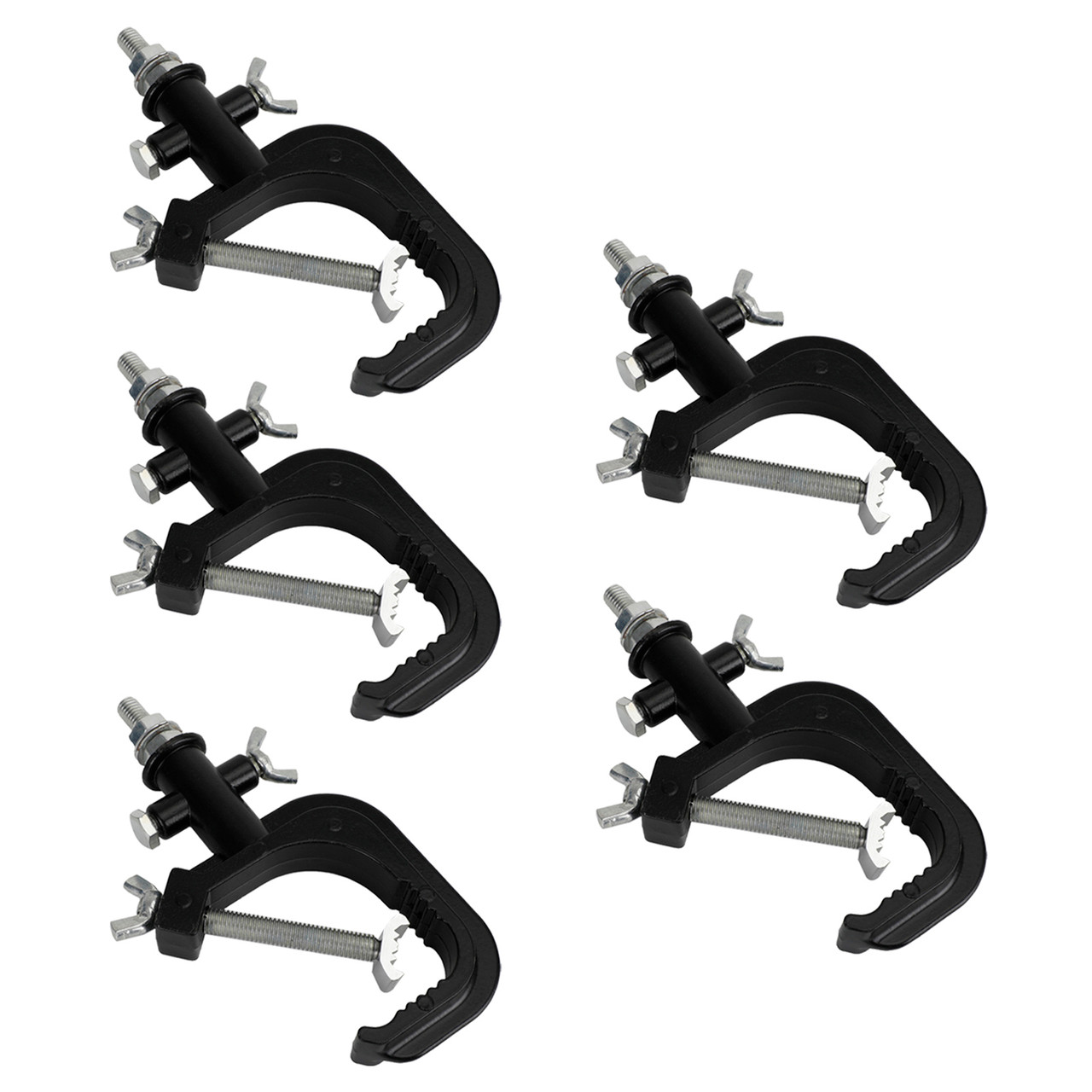 5Pcs Black Aluminum Clamp Hangers Stage Lighting Drop Prevention Stage Light