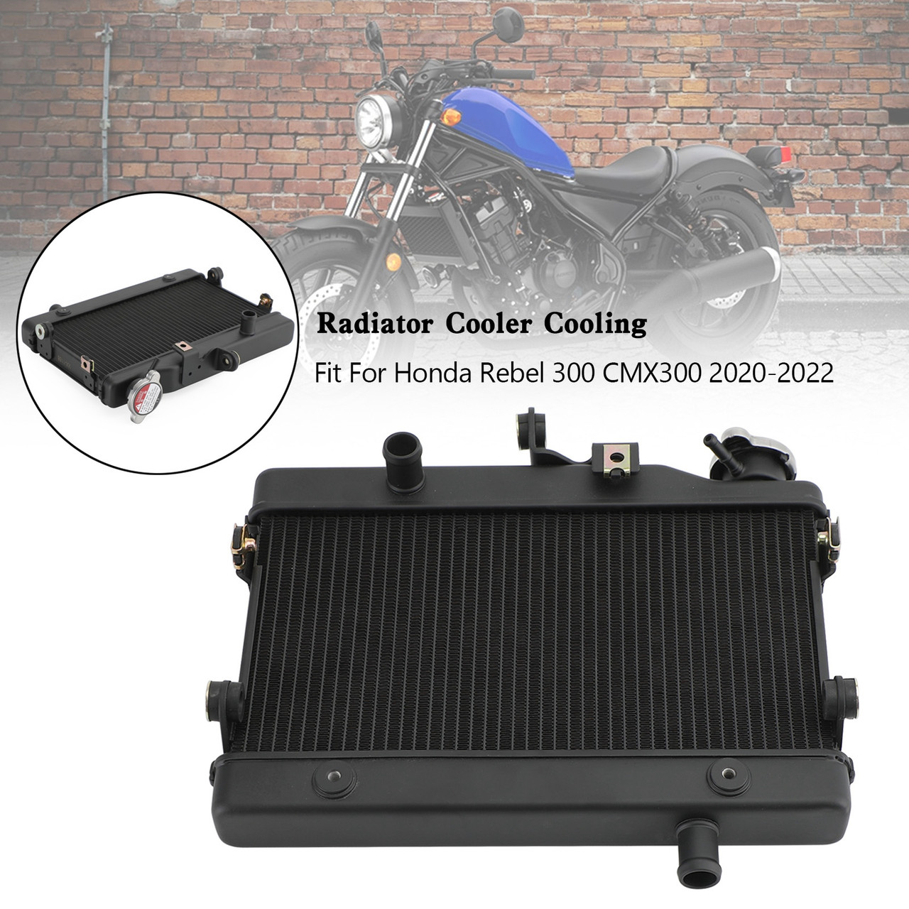 Aluminium Engine Radiator Cooler Cooling Honda Rebel 300 CMX300 2020-2023