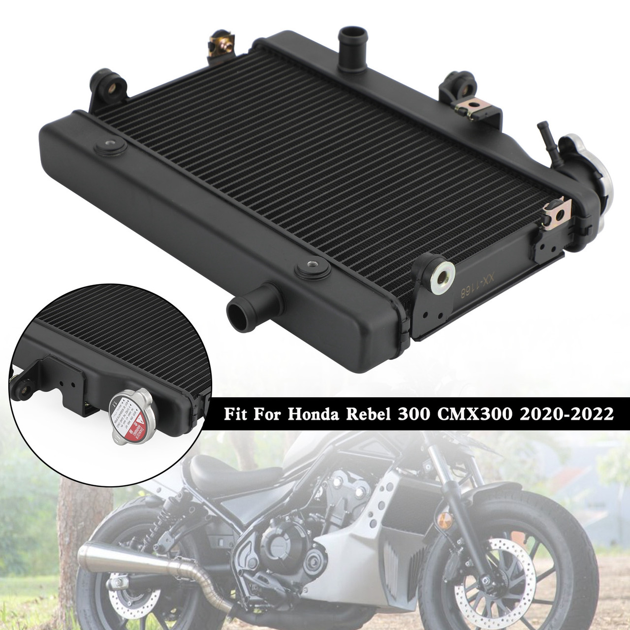 Aluminium Engine Radiator Cooler Cooling Honda Rebel 300 CMX300 2020-2023