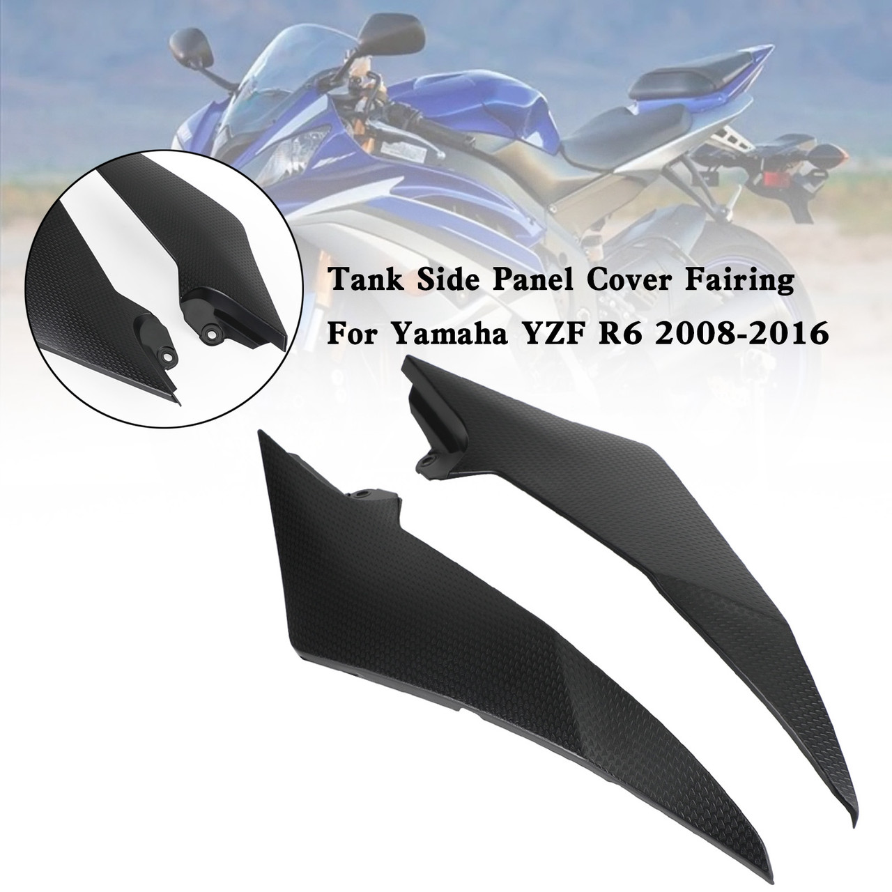 Gas Tank Side Trim Cover Panel Fairing Cowl Yamaha YZF R6 2008-2016