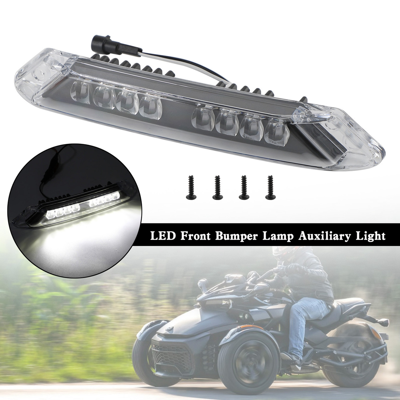 LED 219400991 Front Bumper Lamp Auxiliary Light Can-Am Spyder RT 2020-2023