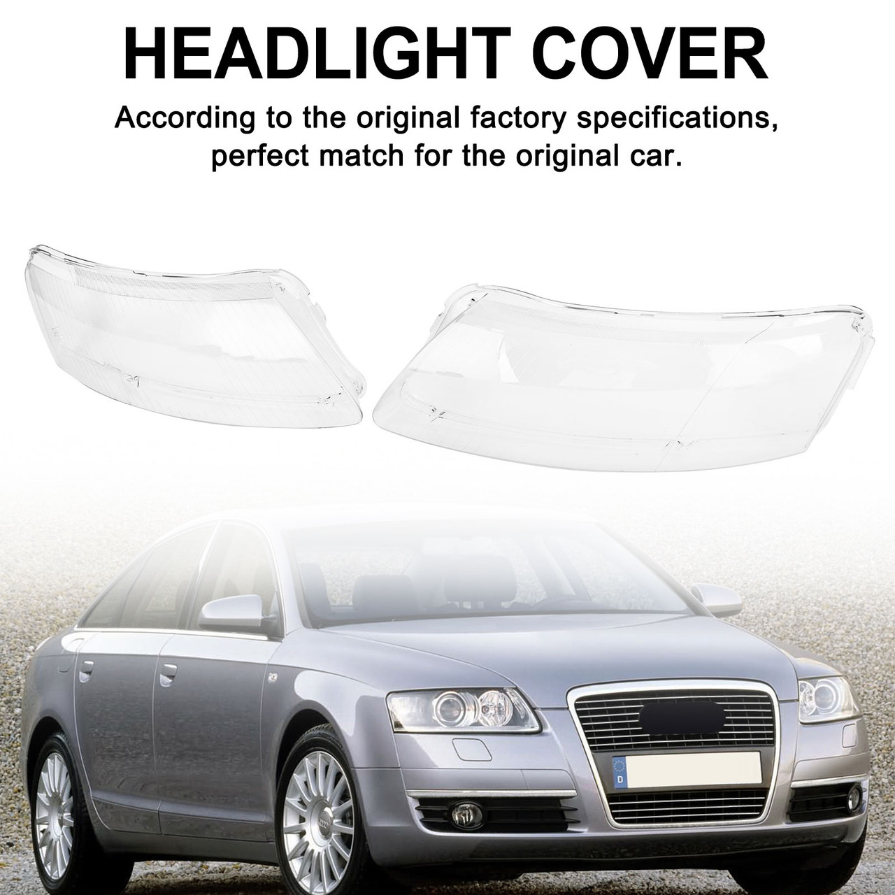 Left +Right Headlight Lens Plastic Cover Shell 4F0941003/04 For Audi A6 2006-2011