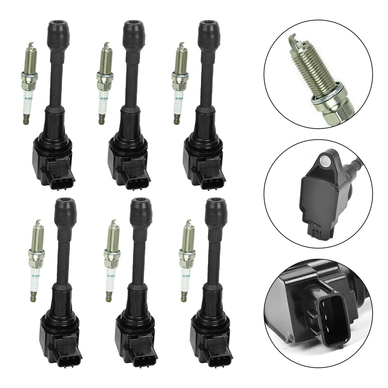 6 Ignition coil+6 Spark Plug UF550 For Infiniti G25 Nissan Maxima 3.5 V6 09-19