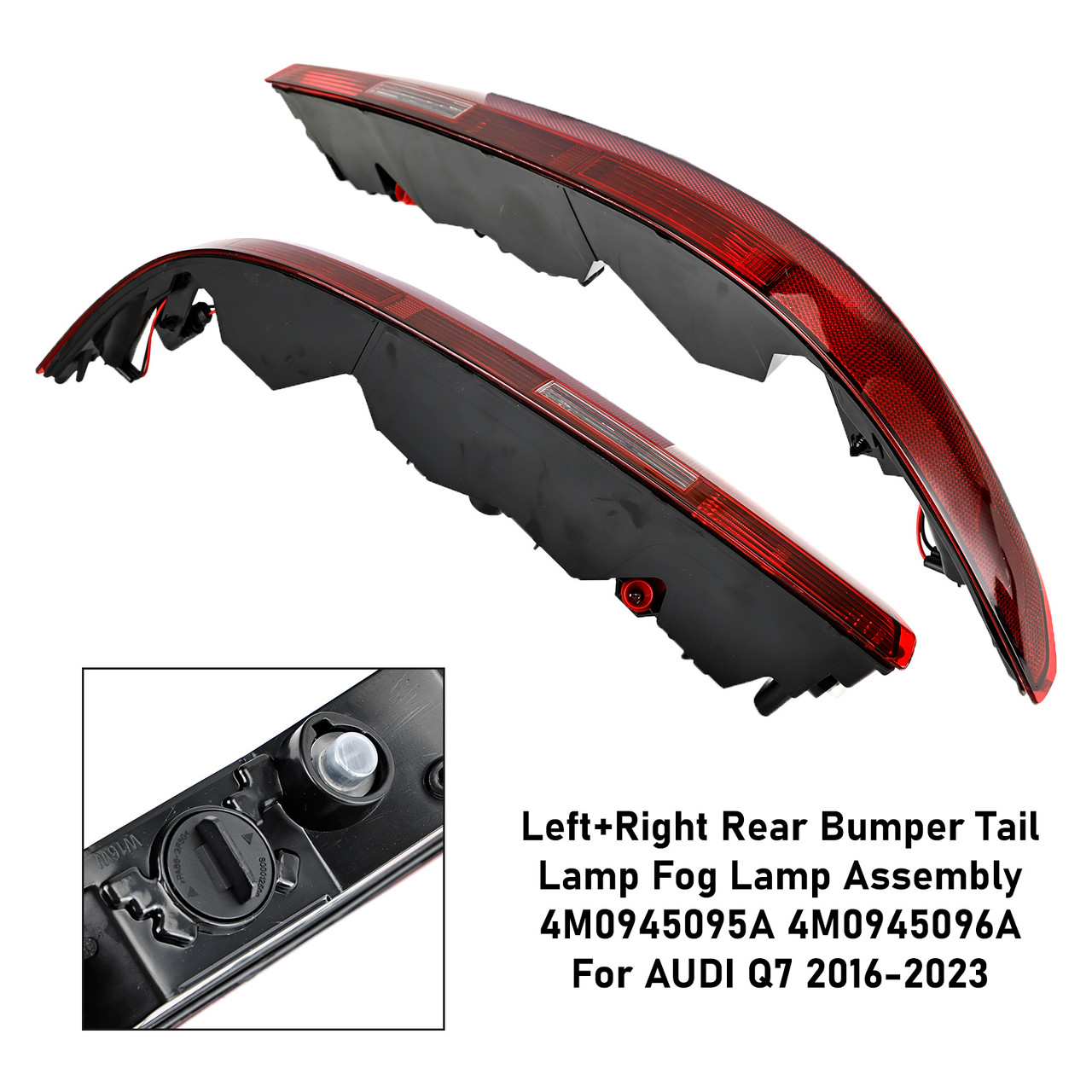L+R Rear Bumper Tail Lamp Fog Lamp Assembly 4M0945095A 96A For AUDI Q7 2016-2023