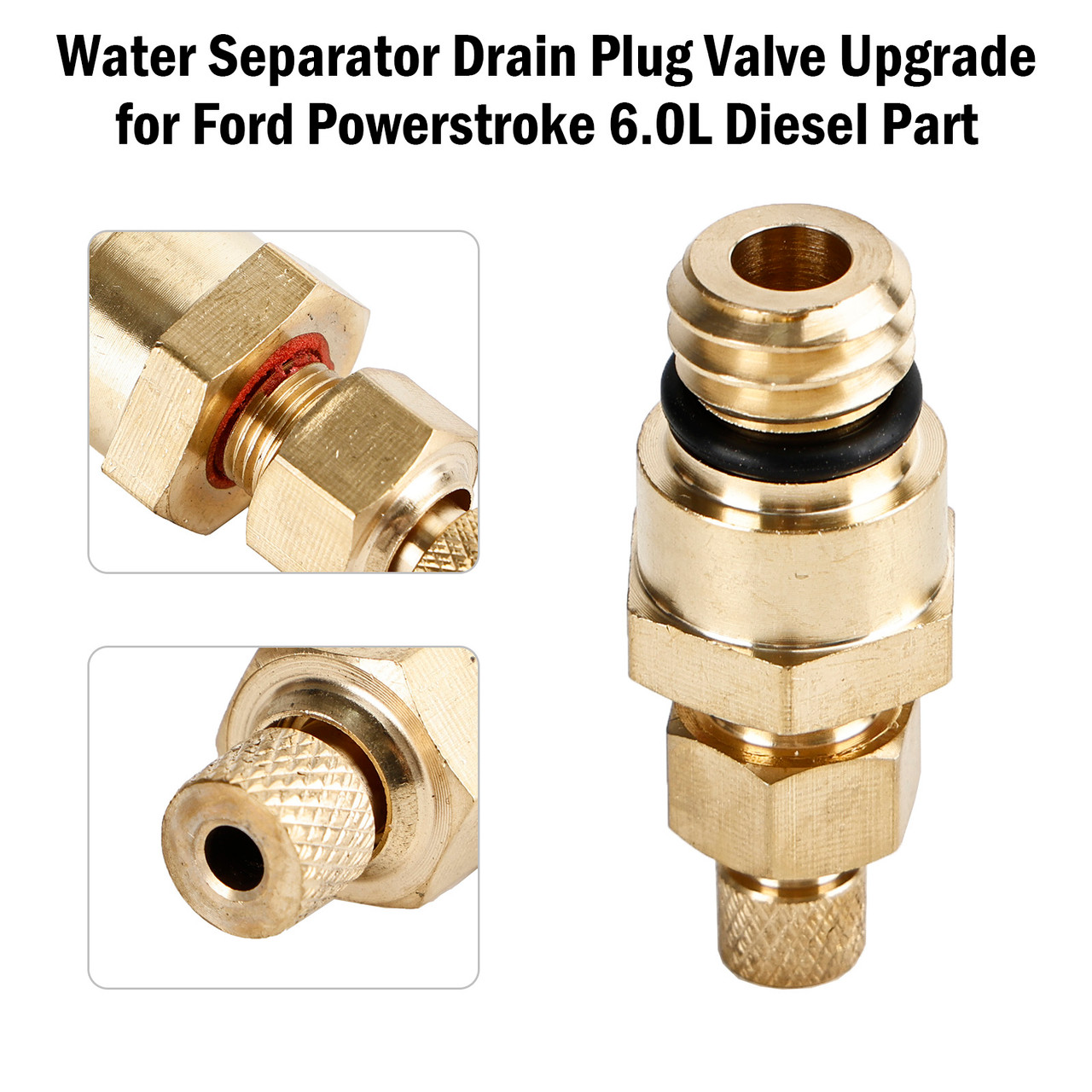 Water Separator Drain Plug Valve Upgrade for Ford Powerstroke 6.0L Diesel Part