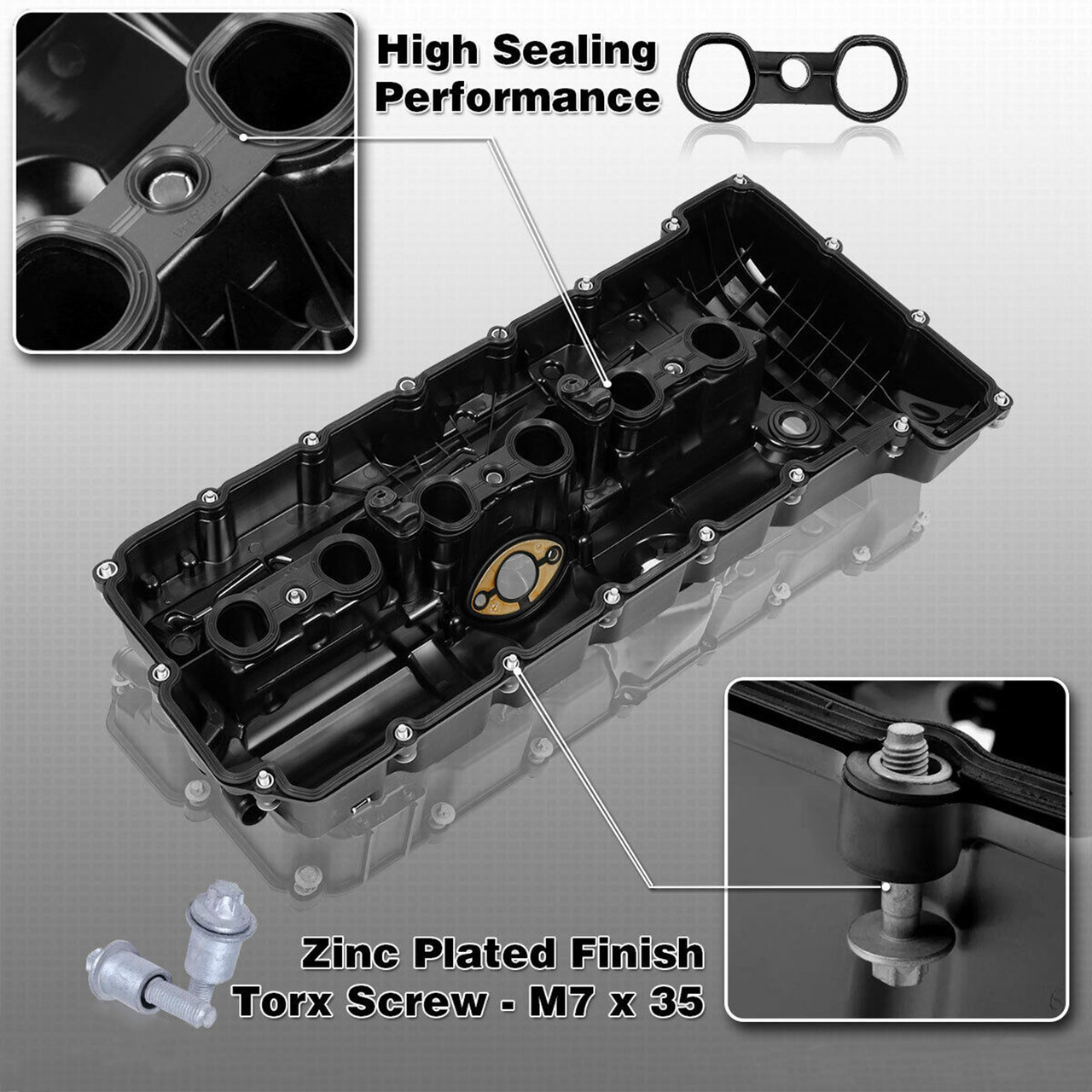 Valve Cover w/ Gasket Bolts 11127552281 For BMW E70 E82 E90 X5 128i 328i 528i