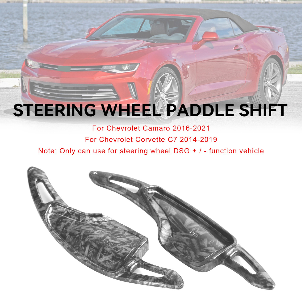 Steering Wheel Paddle Shifter Extensions Fit Chevy C7 Corvette Camaro 14-21 Red