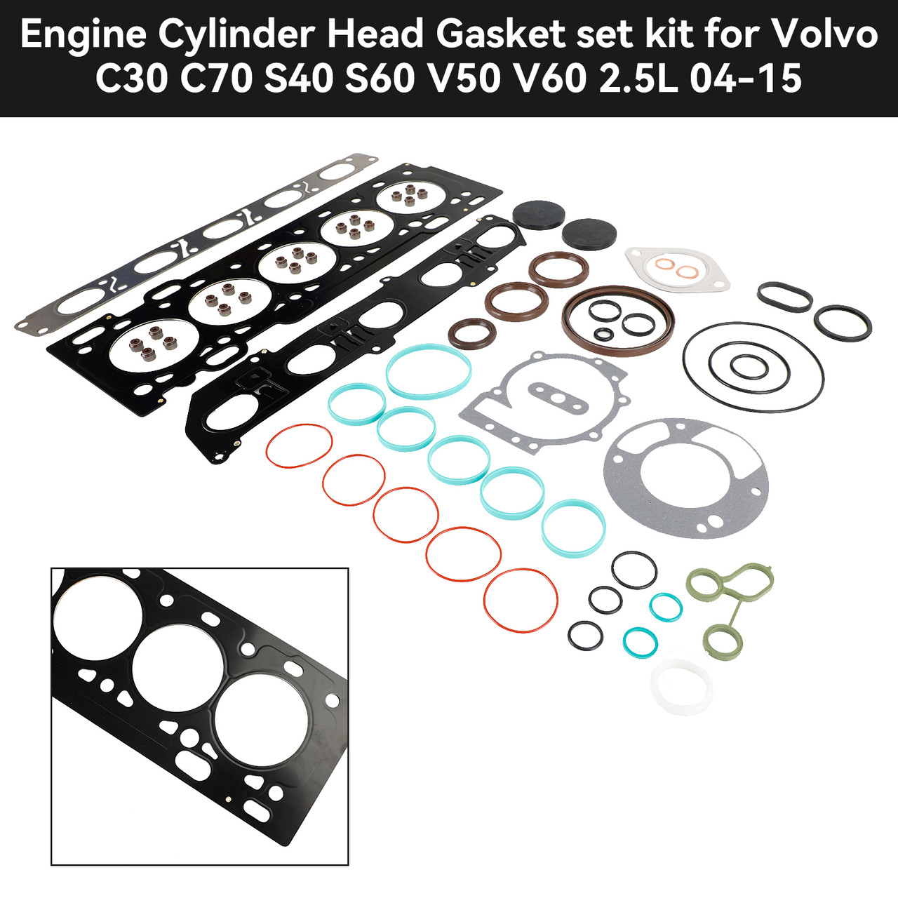 Engine Cylinder Head Gasket set kit for Volvo C30 C70 S40 S60 V50 V60 2.5L 04-15