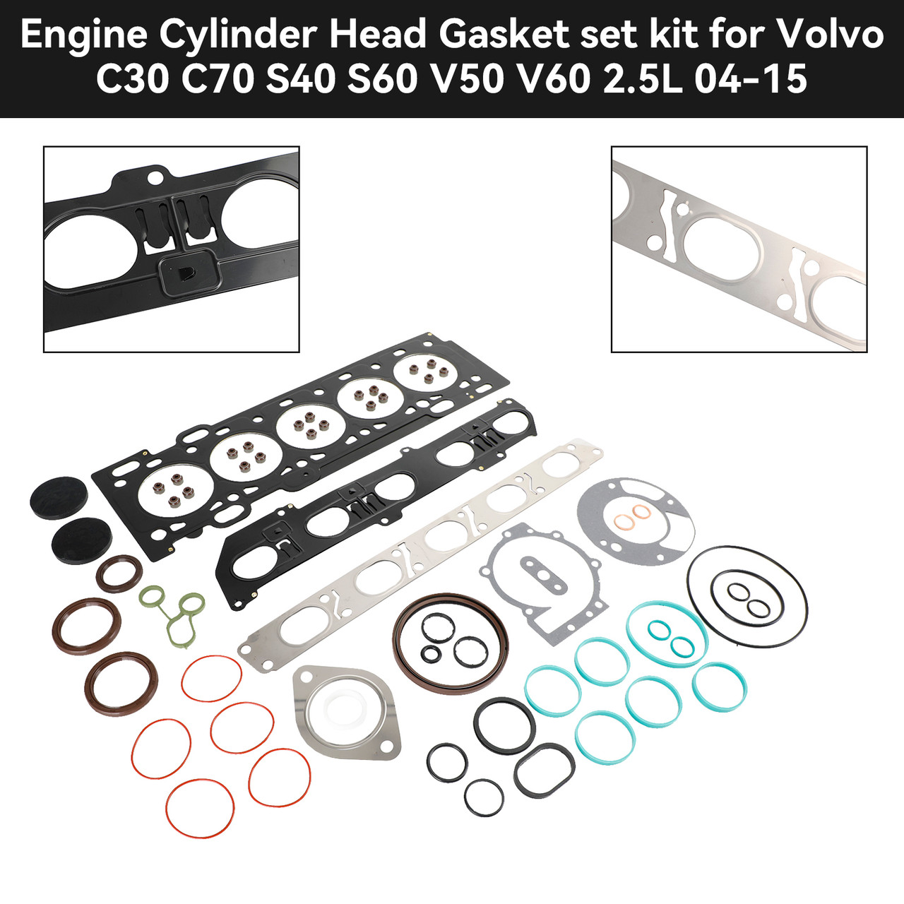 Engine Cylinder Head Gasket set kit for Volvo C30 C70 S40 S60 V50 V60 2.5L 04-15
