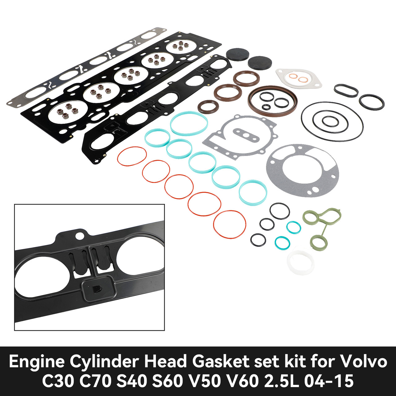 Engine Cylinder Head Gasket set kit for Volvo C30 C70 S40 S60 V50 V60 2.5L 04-15